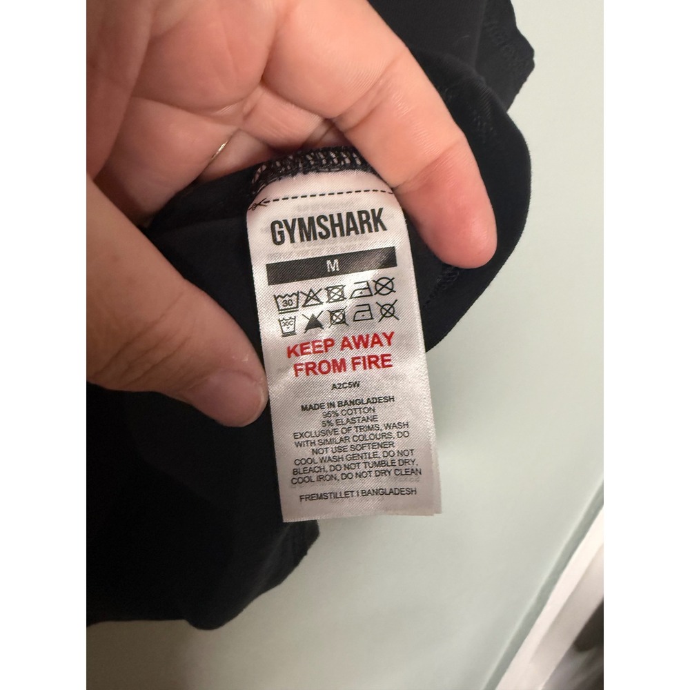Gymshark Mens Black Red Logo Drop Armhole Tank Top Muscle Stringer Size M A2C5W - Picture 3 of 6